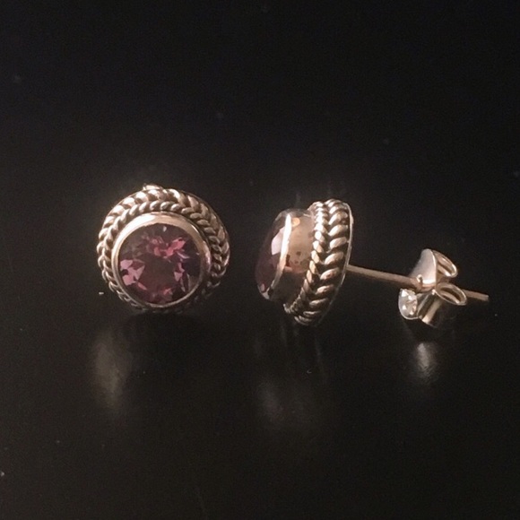 Amethyst Sterling Silver 925 Earrings - Picture 4 of 8